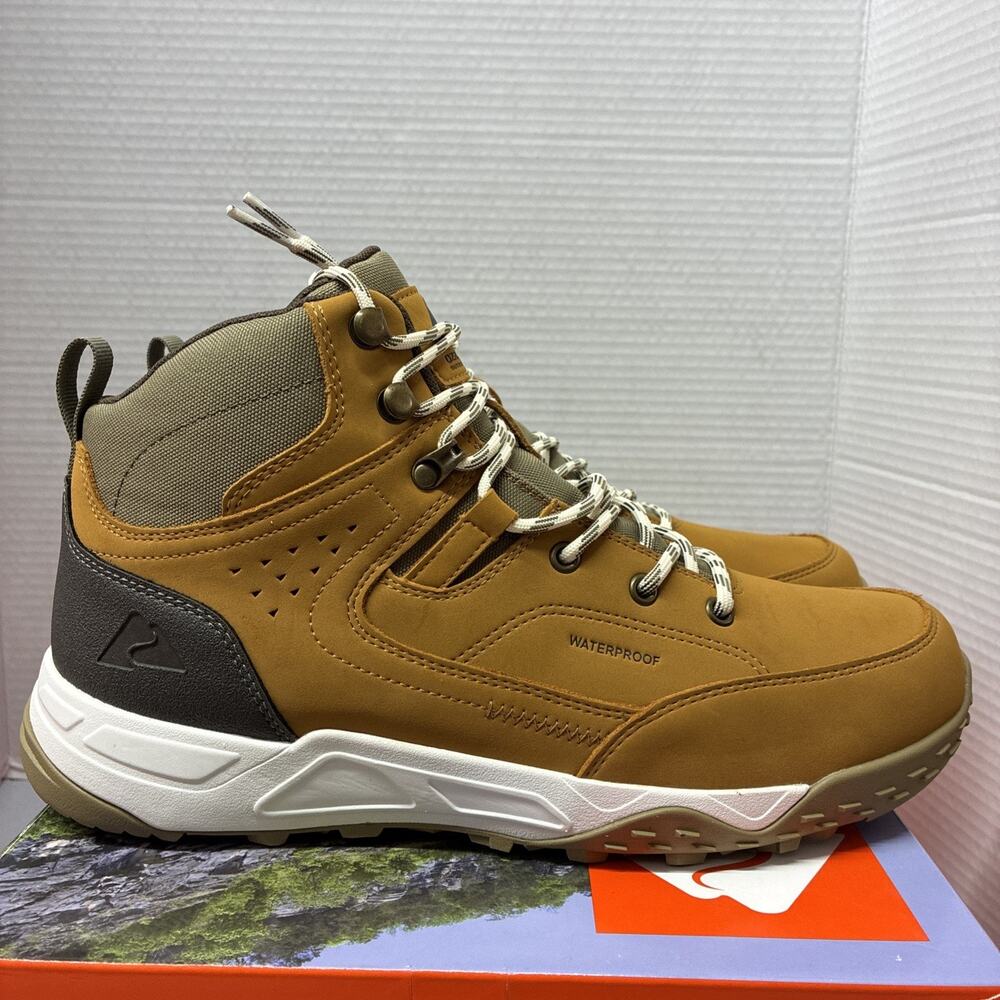 Ozark Trail Men Size 11.5 Sport Hiker Waterproof Hiking Boots Wheat Leather